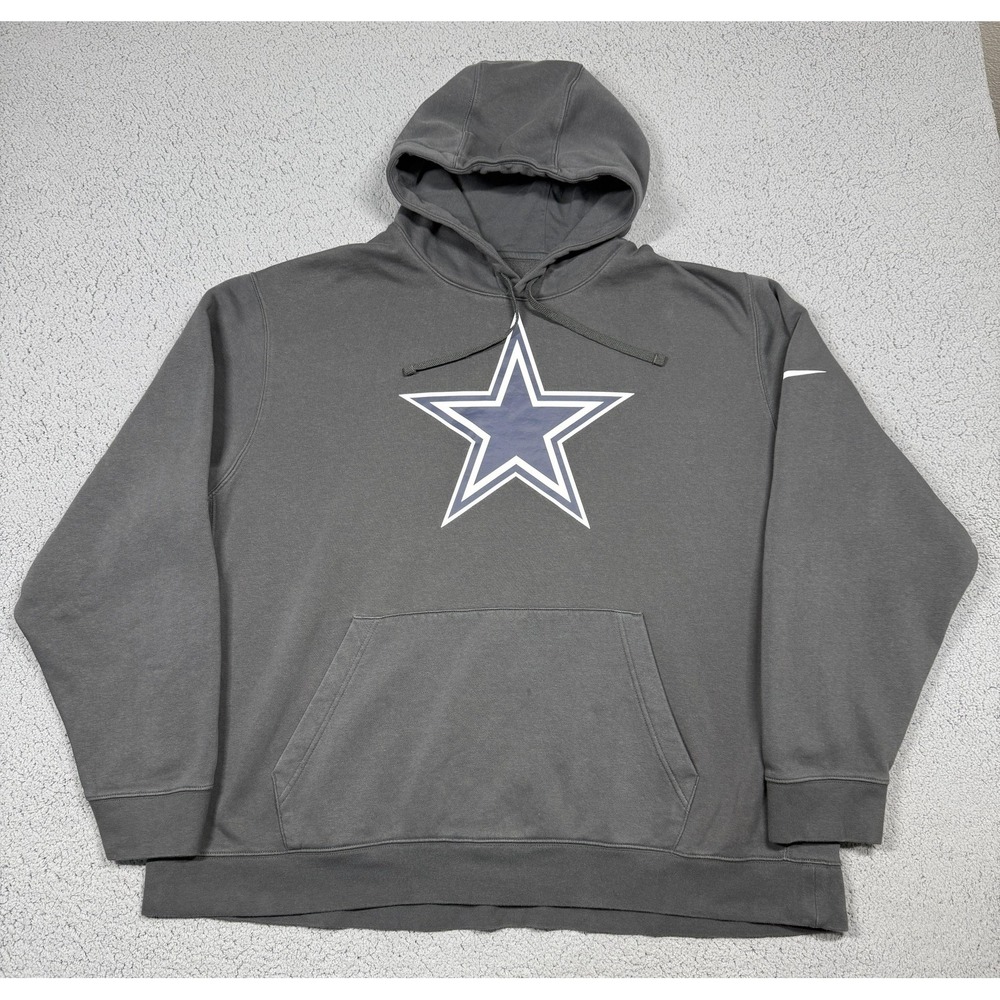 Dallas Cowboys Hoodie Mens 3XL Gray‎ NFL Football Nike Pullover Sweatshirt